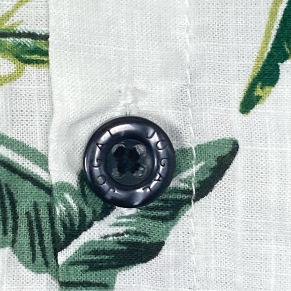 JOGAL Shirt Mens XXL Short Sleeve Button Up Pineapple Tropical Green Palm - Picture 12 of 15